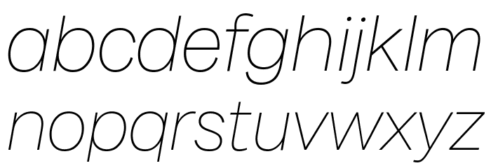 Milligram Trial Thin Italic Font LOWERCASE