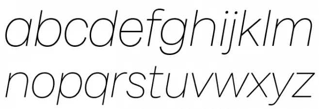 Milligram Trial Thin Italic Font LOWERCASE