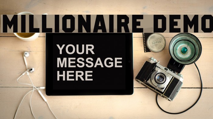 Millionaire DEMO Font examples
