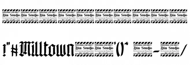 Milltown personal use Font OTHER CHARS
