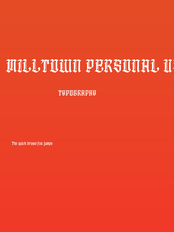 Milltown personal use Poster