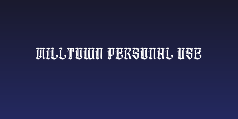 Milltown personal use Social Header