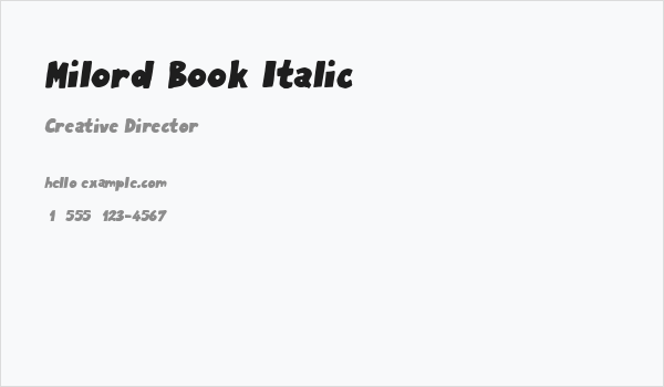 Milord Book Italic Business Card