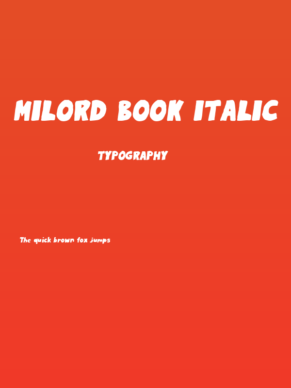 Milord Book Italic Poster