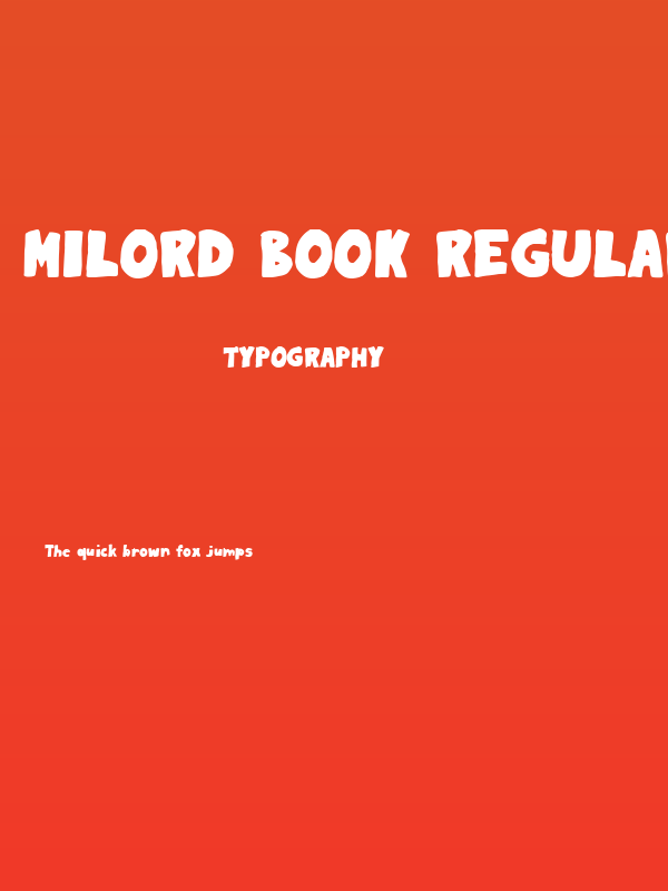 Milord Book Regular Poster