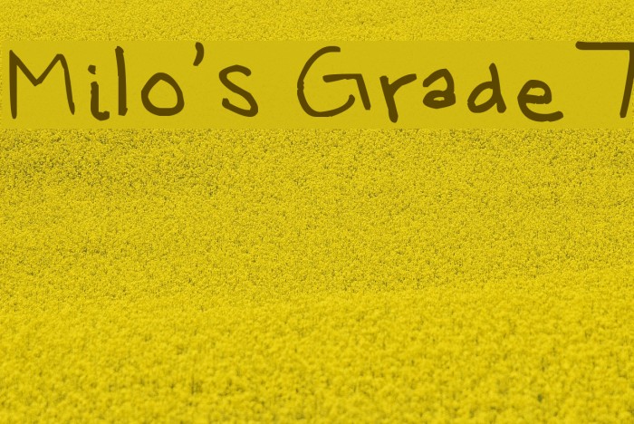 Milo's Grade 7 Font examples