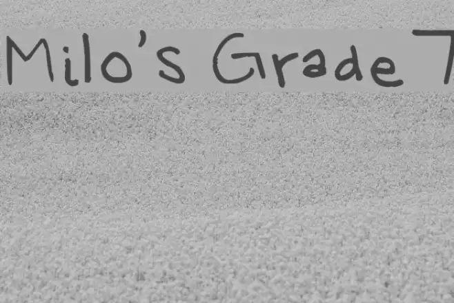 Milo's Grade 7 Font examples