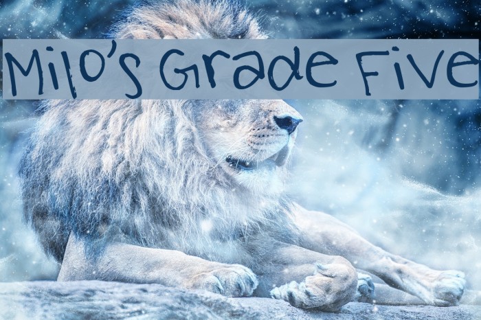 Milo's Grade Five Schriftart examples