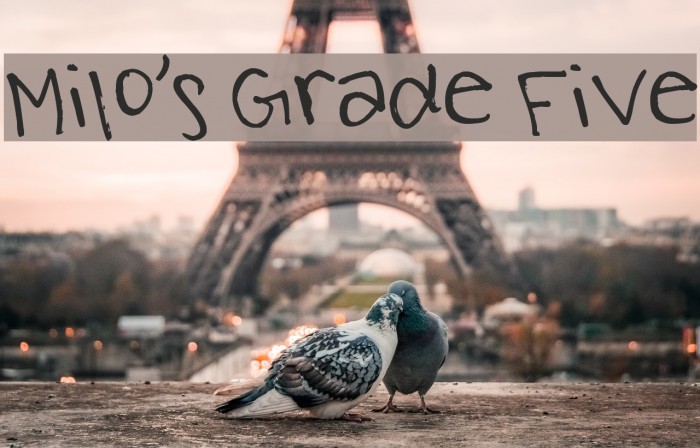 Milo's Grade Five Schriftart examples