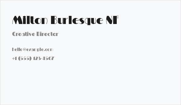 Milton Burlesque NF Business Card