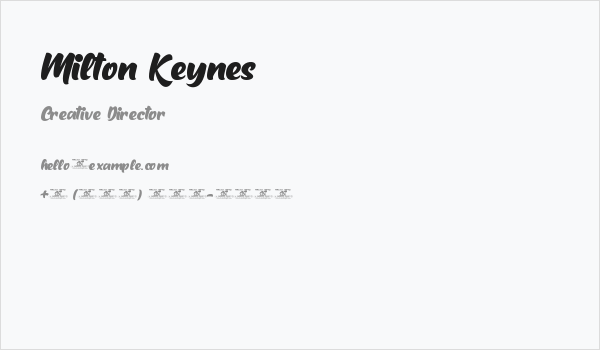 Milton Keynes Business Card