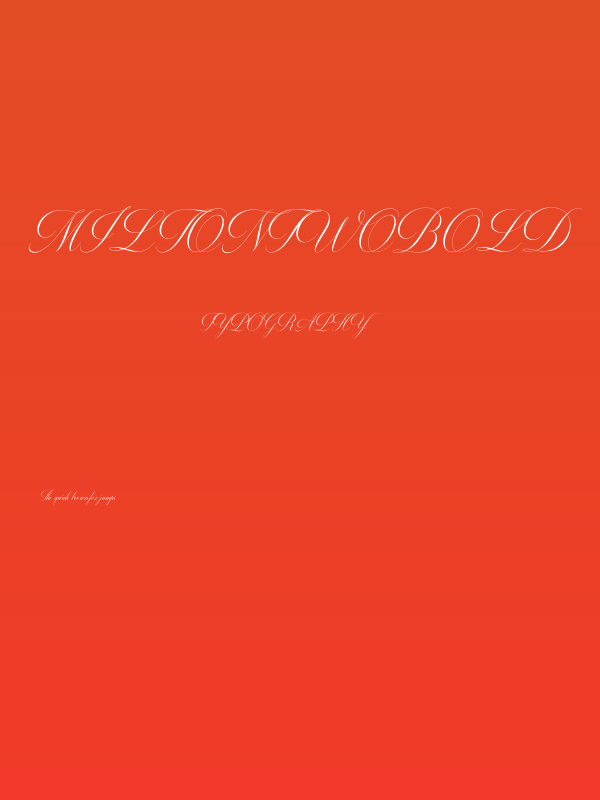 MiltonTwoBold Poster