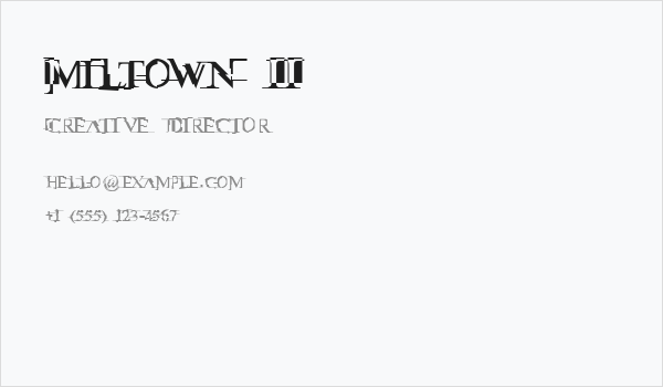 Miltown II Business Card