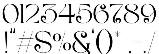 Milven Regular Font OTHER CHARS