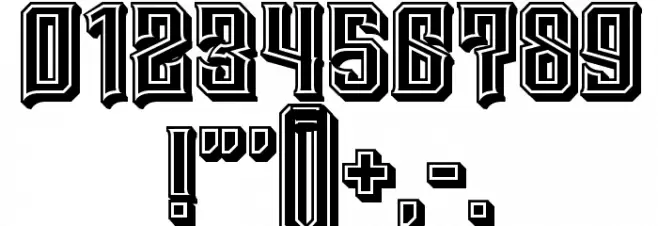 Mina is gone 3D Regular Font OTHER CHARS