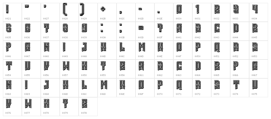 Mina is gone 3D Regular Character Map