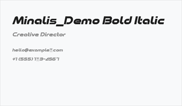 Minalis_Demo Bold Italic Business Card