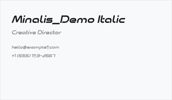 Minalis_Demo Italic Business Card