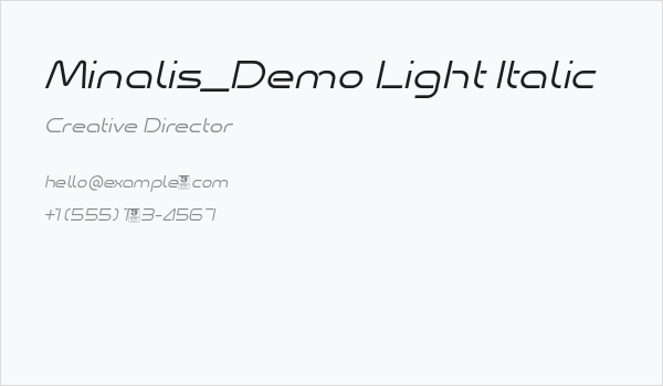 Minalis_Demo Light Italic Business Card