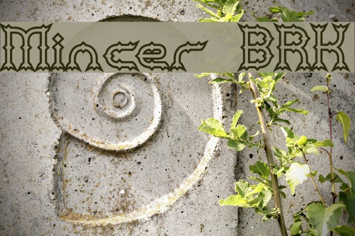 Mincer BRK Font examples