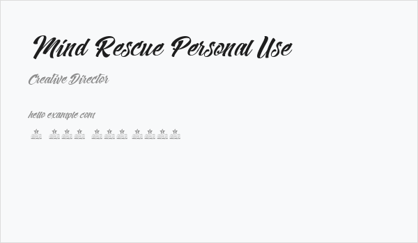 Mind Rescue Personal Use  Business Card