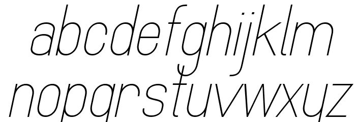 MindBlue Light Italic Font LOWERCASE