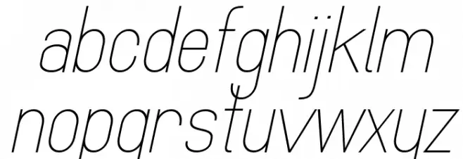 MindBlue Light Italic फ़ॉन्ट लोअरकेस