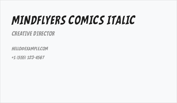 Mindflyers Comics Italic Business Card