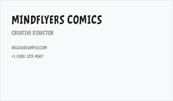 Mindflyers Comics Business Card