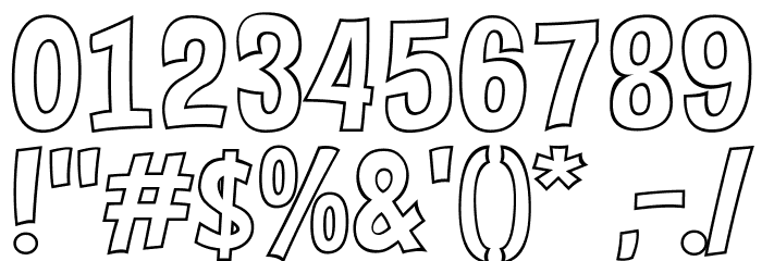 Mindflyers Outline Font OTHER CHARS