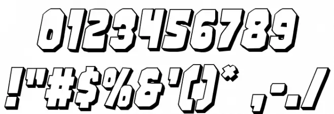 Mindless Brute 3D Italic Font OTHER CHARS