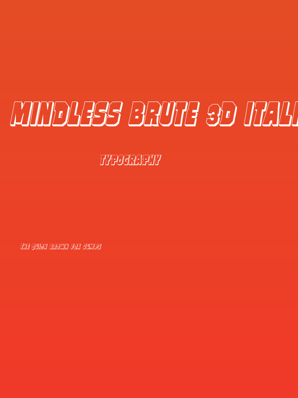Mindless Brute 3D Italic Poster