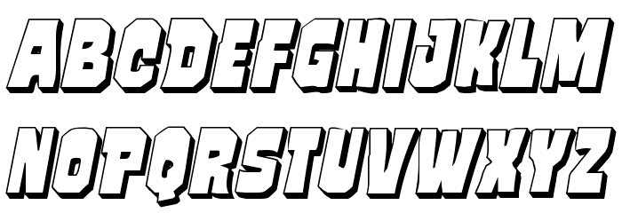 Mindless Brute 3D Italic Font LOWERCASE
