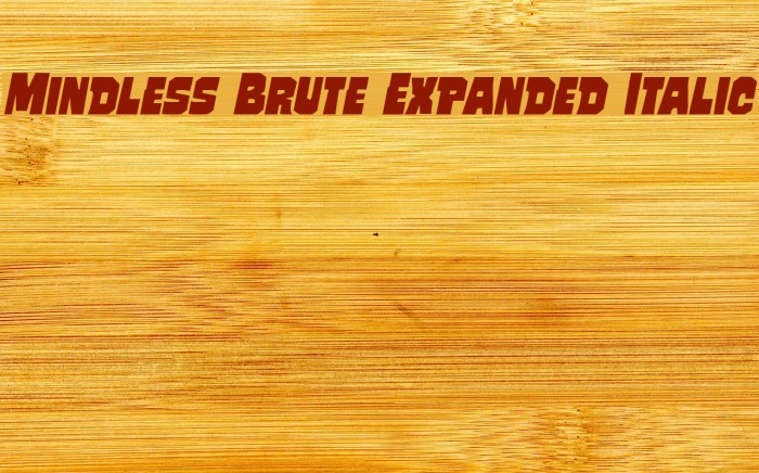 Mindless Brute Expanded Italic Font examples