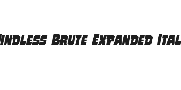 Mindless Brute Expanded Italic Logo