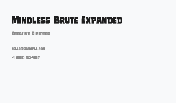 Mindless Brute Expanded Business Card