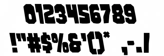Mindless Brute Leftalic Font OTHER CHARS