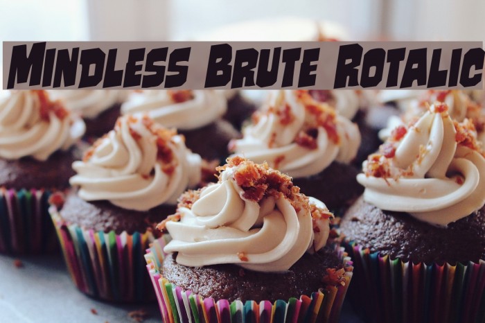Mindless Brute Rotalic Font examples