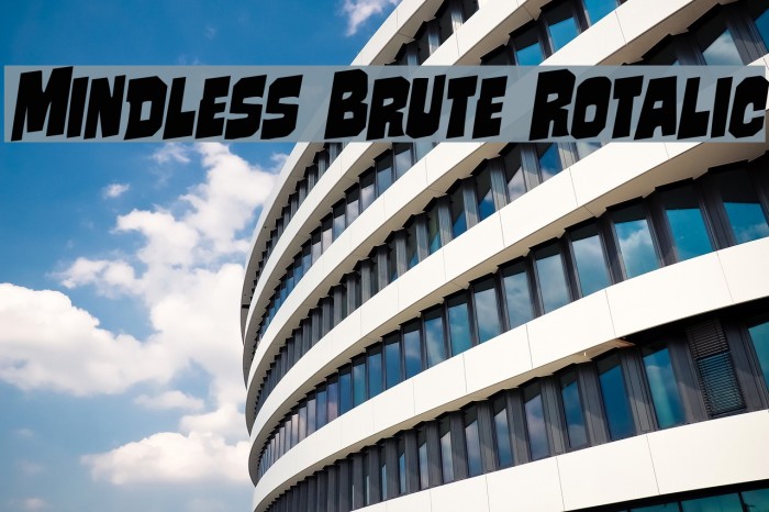 Mindless Brute Rotalic Font examples