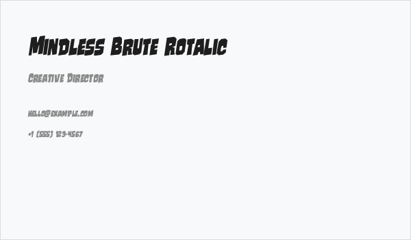Mindless Brute Rotalic Business Card