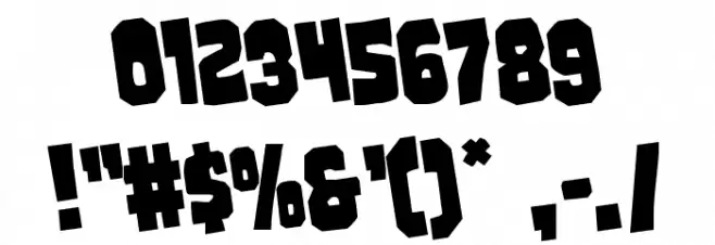 Mindless Brute Rotated Font OTHER CHARS