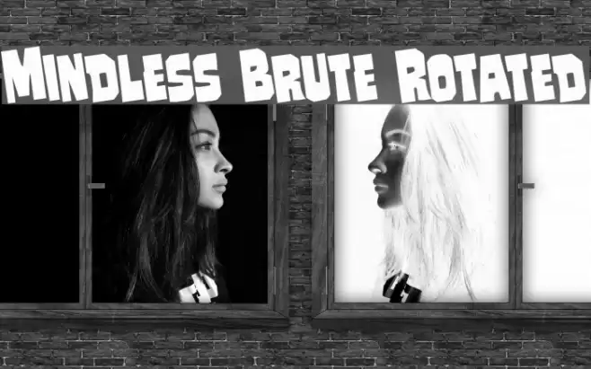 Mindless Brute Rotated Font examples