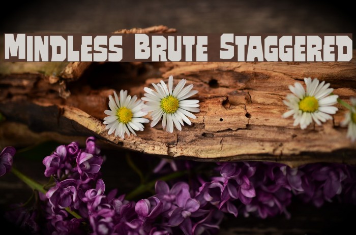 Mindless Brute Staggered Font examples