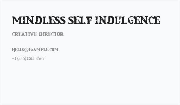 Mindless Self Indulgence Business Card