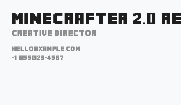 MineCrafter 2.0 Regular Business Card