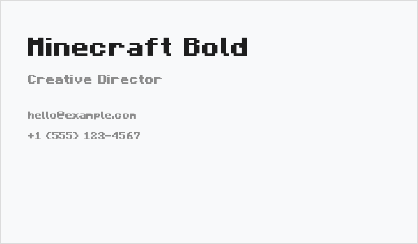 Minecraft Bold Business Card