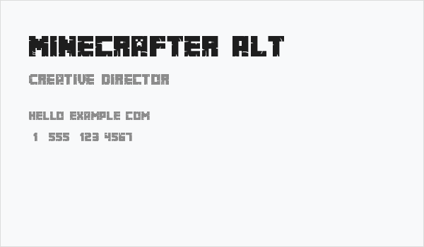 Minecrafter Alt Business Card