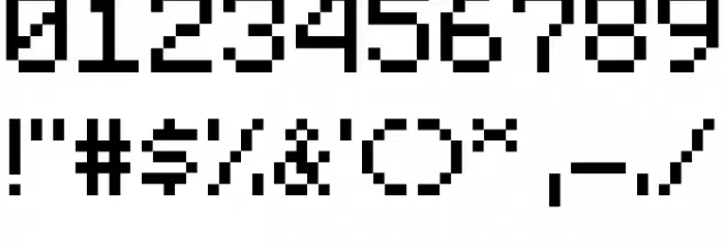 Minecraftia 2.0 Font OTHER CHARS
