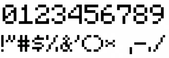 Minecraftia Regular Font OTHER CHARS