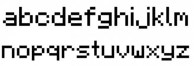 Minecraftia Regular फ़ॉन्ट लोअरकेस